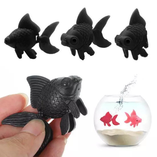 3Pcs Plastic Artificial Moving Fish Gold Fish Ornament Small Decor Fishes Z5D9