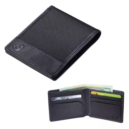 Lewis N Clark Wallet Rfid Blocking Men Slim Leather Credit Card Holder Black