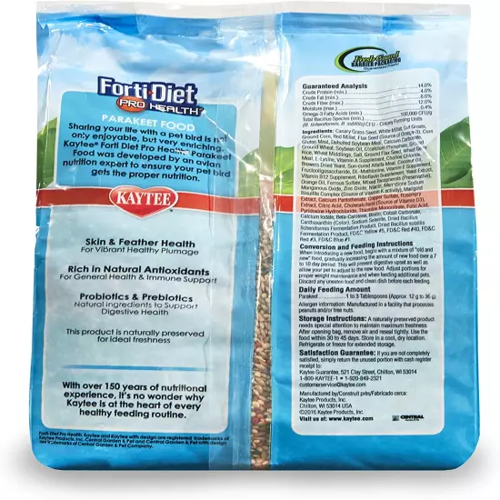 Forti-Diet Pro Health Parakeet Food 2Lb