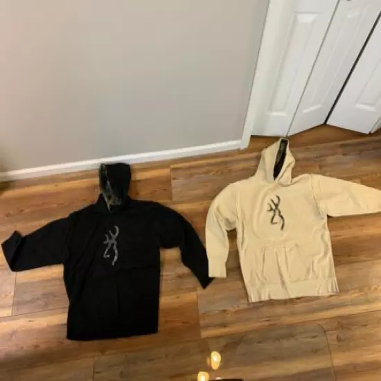 2 total BROWNING HOODIE SWEATSHIRTS (size XL read measurements 