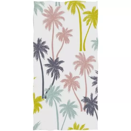 Ultra Soft Colorful Palm Trees Hand Towel for Face Gym Spa