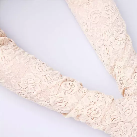 Elegant Lace Floral Gloves UV Sun Protections Fingerless Long Mitten Half Sleeve