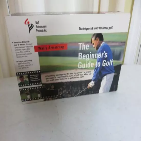 Rare New The Beginner's Guide to Golf Kit & VHS Tape Wally Armstrong