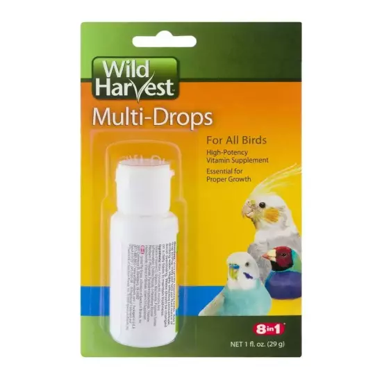 Wild Harvest Multi-Drops for All Birds 1 Oz, High-Potency Vitamin Supplement 4pk