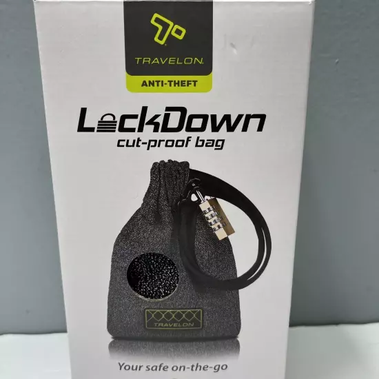 Travelon Anti-Theft Lock Down Cut Proof Bag / On The Go Safe New In Sealed Box