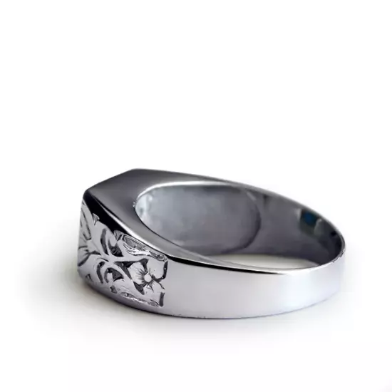 Men's Ring with Gemstone in 925k SOLID Sterling Silver