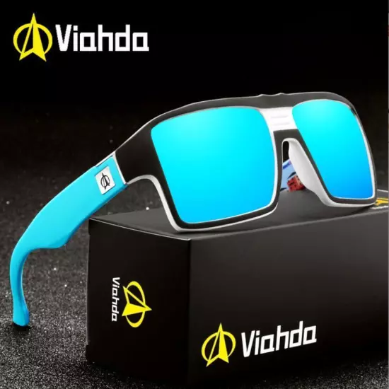 VIAHDA Men Women Polarized Sport Sunglasses Square Driving Fishing Glasses New