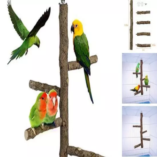  Bird Perch Stand Toy, Natural Wood Parrot Perch bird perch L: 13.8" Length