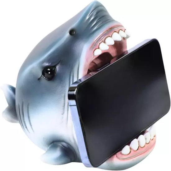 Whimsical Shark Cell Phone Stand Holder - Realistic yet Playful Goofy Shark Jaw 