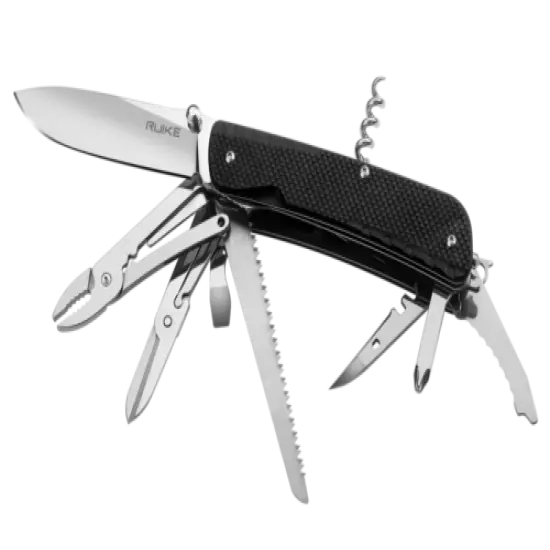 RUIKE LD51-B Blade G10 Trekker Multi-Pocket Knife 4.5" & Keyring