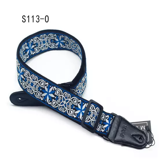 Embroidery Bohemian Cotton Electric Acoustic Guitar Belt Adjustable Soft Strap 