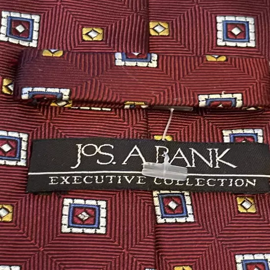 Jos. A. Bank Executive Collection Burgundy Gold Blue 100% Silk Made In China