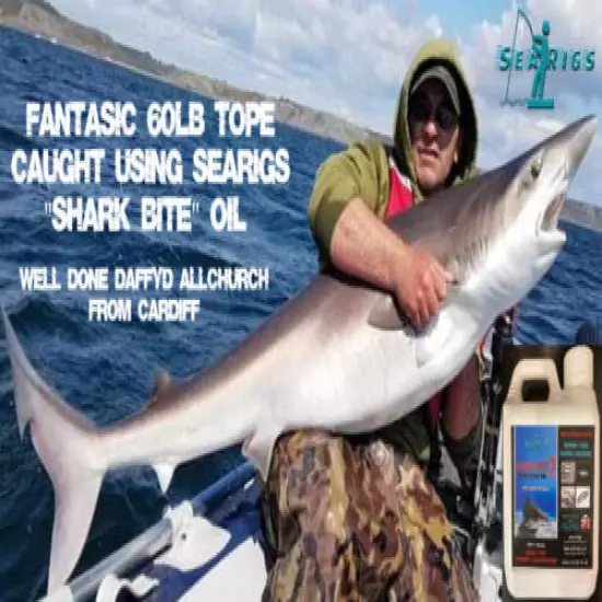 SHARK BITE 100% Pure Unrefined Fish Oil. No:1 Bait Attractant For Sea Angling.