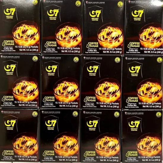 G7 2-In-1 Coffee & Sugar Instant Coffee 15 Sachets x 16g(Pack of 12)~6/15/2025