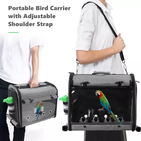 Bird Carrier Bag Bird Travel Cage with Stand Lightweight Backpack for Parrot P