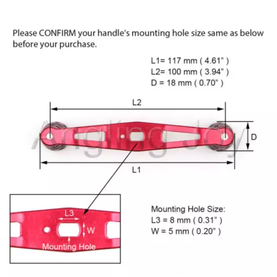 Red Fishing Reel Handle for Daiwa Abu Garcia Baitcasting Reel Repair Grip