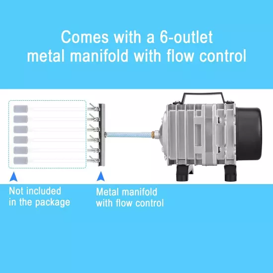 Aquarium Air Pump Commercial Air Pump 1000GPH, 35W Air Pump for Fish Tank, Hy...