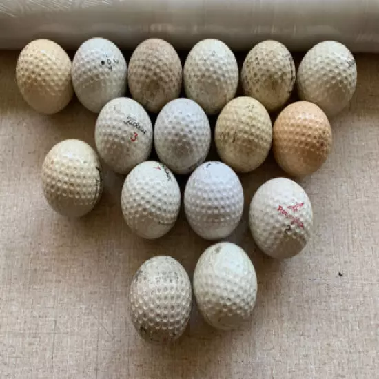 LOT of 16 Vintage Antique Golf Balls- Walker Cup, Julius Boros Canny Scot, Haig