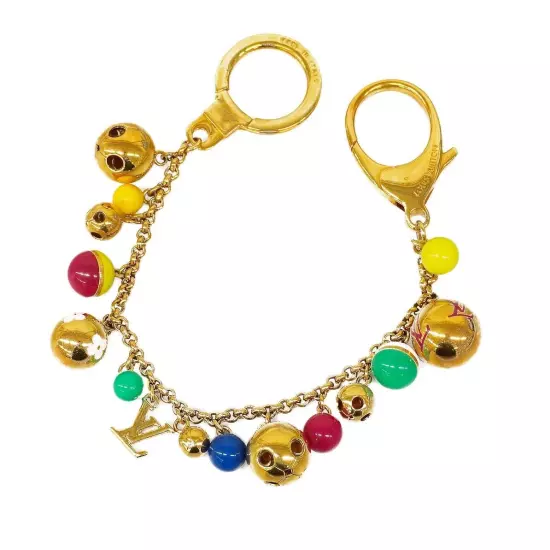 Louis Vuitton Porte Cles Chaine Grelots Keychain Charm M62226 Gold Multicolor