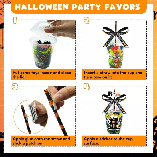 Halloween Party Favors, 24 Pack Kids Cups Bulk, 292 Pcs Toys for Trick... 