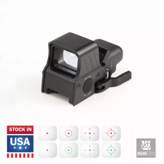 IngweTech 20mm Rail Quick Detach Mount Red Green Dot Sight with battery