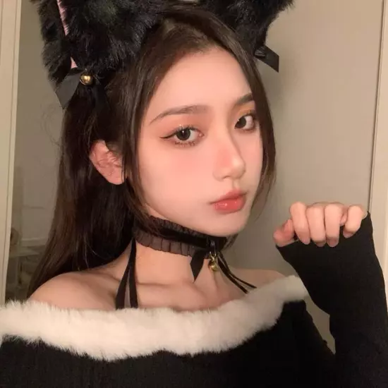 Cat Ear Bow Headband Claw Gloves Cosplay Plush Hairband Women Girl Headwear'