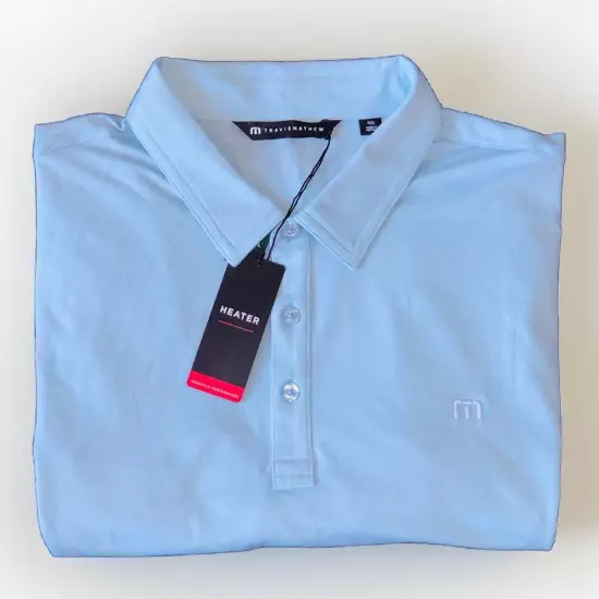 NEW NWT Men's Travis Mathew Heater Polo XXL /2XL Light Blue