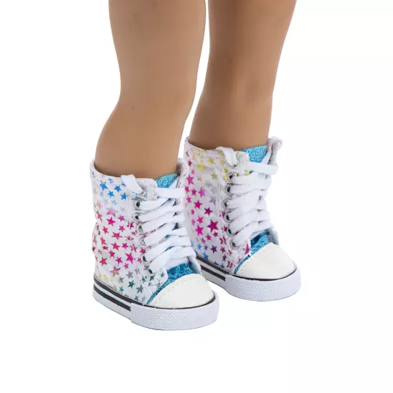 Star tie boots made for 18'' American girl doll shoes footwear