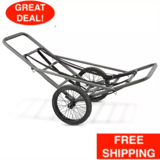 Aluminum Deer Cart Puncture Proof 15" Solid Rubber Spoked Wheels Strap Foldable