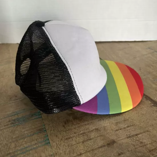 Rainbow Blank Hat White Hit Wear Hat Adjustable Adult Size Hat Baseball Cap