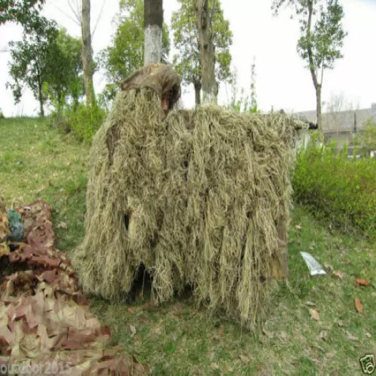 Hood Cloak Type Grass 3D Breathable Hunting Desert Camouflage Ghillie Poncho