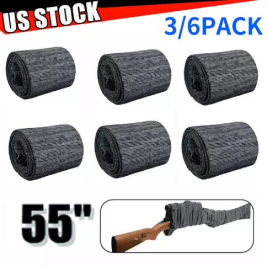 3/6 Pack Silicone Treated Cover Case Gun Sock Protection Storge Sleeve Up To 54"