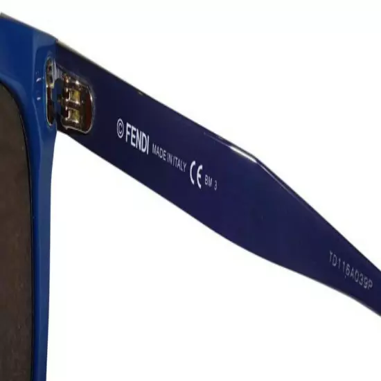 Fendi Square Sunglasses Blue 49-22-145mm Made in Italy w Case Sleek Unisex NWT 