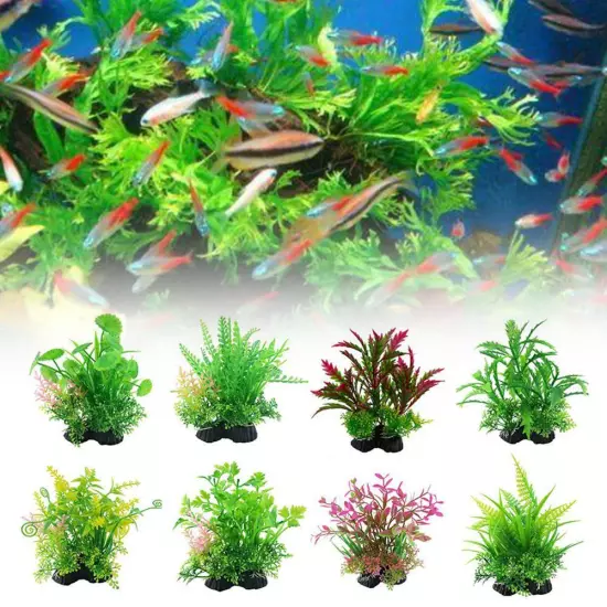 Artificial Underwater Plants Aquarium Water Plant Fish Tank Landscape Deco NEW~