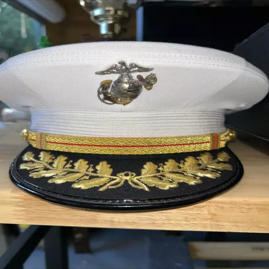 USMC Officer's Visor Service Cap or Hat With Box