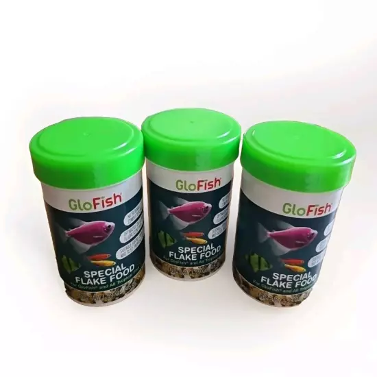 3 Pack GloFish Special Flake Fish Food For All Tropical Fish 