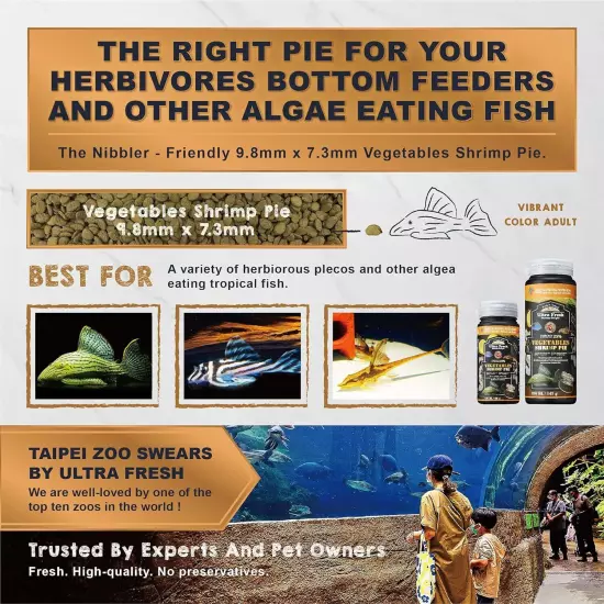 Ultra Fresh Algae Wafers Pleco Food, Spirulina & Algae, Sword Prawns, Balanced D