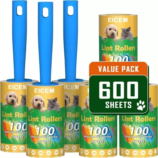 Lint Rollers for Pet Hair Extra Sticky, 600 Sheets Lint Roller with 3 Upgraded H