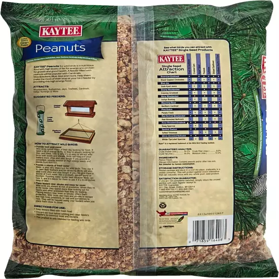 Shelled Peanuts for Woodpeckers, Nuthatches, Jays, Towhees, Cardinals, Indigo Bu