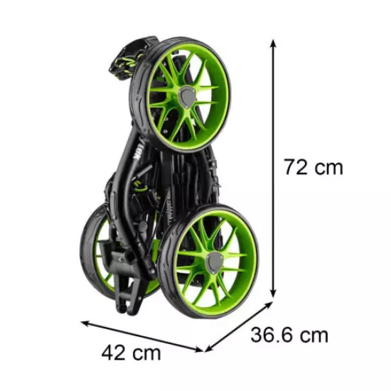 CaddyTek CaddyLite EZ-Fold Pro 3 Wheel Golf Buggy / Push Cart - Lime