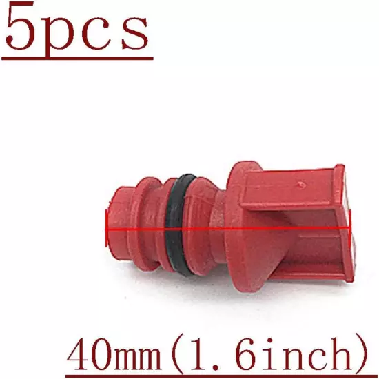 5Pcs Red Tone Air Compressor Male Thread Diameter 18Mm Plastic Oil Breather Cap