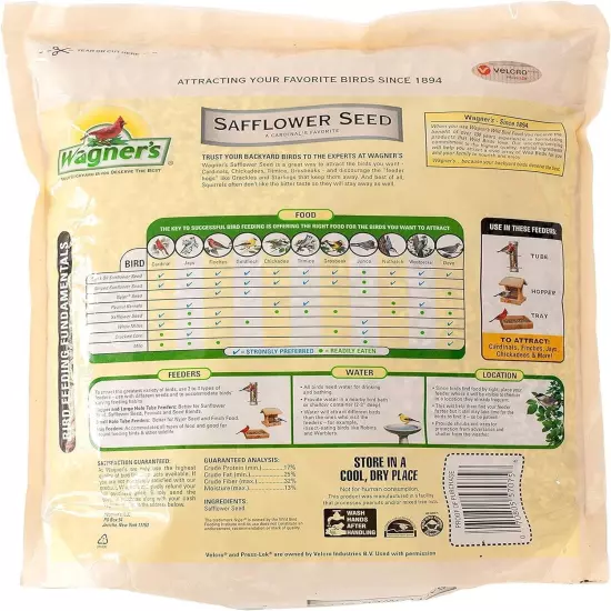 Wagner's 57075 Safflower Seed Wild Bird Food, 5-Pound Bag