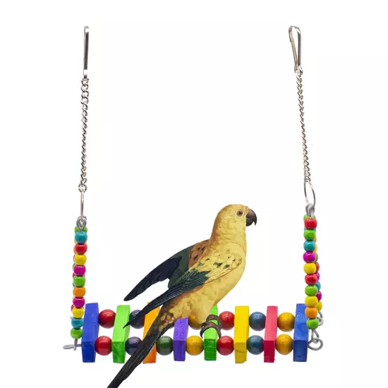 Combo of 3 Bird Toys Spiral Hanging Wooden Swing & Ladder for Bird & Parrot