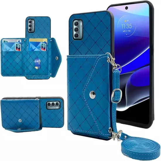 Compatible with Motorola Moto Edge 2021/Motoedge 5G UW 2021 Wallet Case with Cro