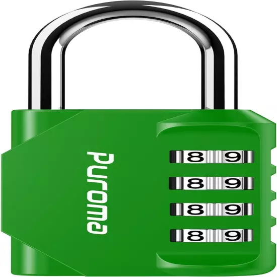 Puroma 1 Pack Combination Lock 4 Digit Locker Lock Outdoor Waterproof Padlock fo