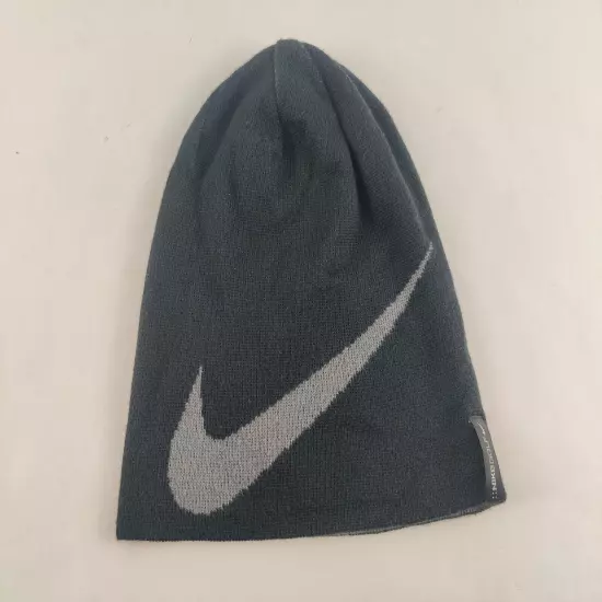 Nike Golf Beanie Hat One Size Black Reversible Swoosh Knit Winter