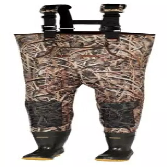 New 3mm Shadow Grass Blades Camo Hunting Neoprene Wader Lug Boots Sz 13 Stout