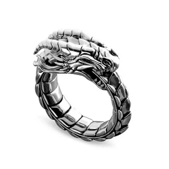 Norse Mythology Ouroboros Dragon Men's Snake Ring Viking Ring Fashion Ring