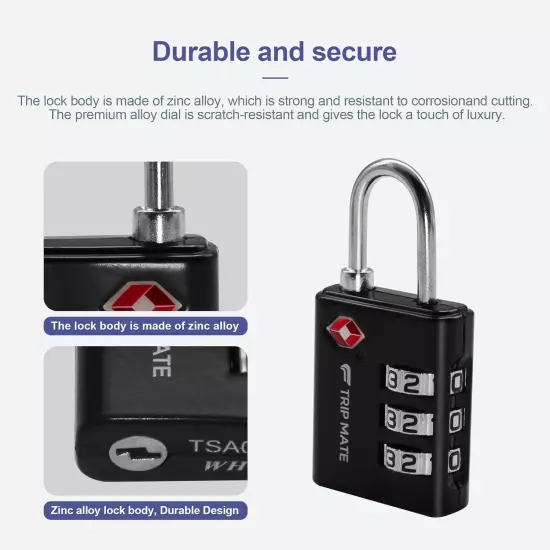 - TSA Approved Combination Luggage Locks for Travel, Gym, School Lock