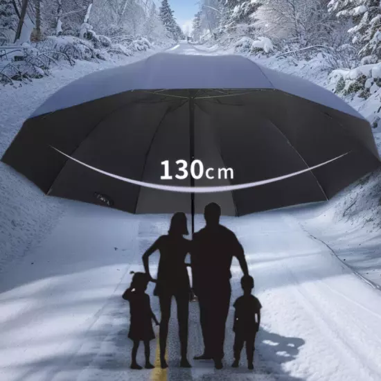 Super Large Folding Umbrella Windproof Fold Business Sun Rain Travel Whole Famil